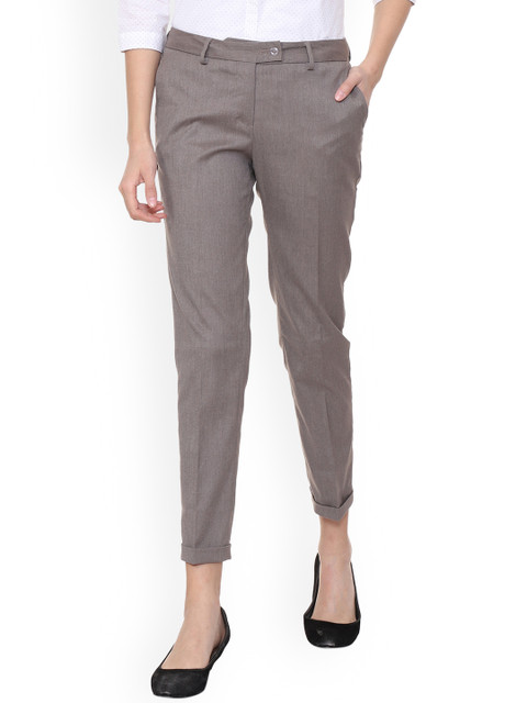 

Van Heusen Woman Women Brown Regular Fit Solid Formal Trousers