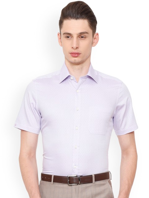 

Louis Philippe Men Purple Regular Fit Printed Formal Shirt