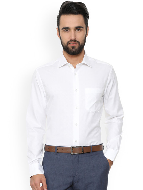 

Louis Philippe Men White Regular Fit Self Design Formal Shirt