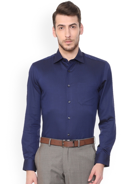 

Louis Philippe Men Navy Blue Regular Fit Self Design Formal Shirt