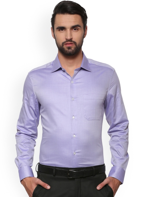 Louis Philippe Men Lavender Regular Fit Solid Formal Shirt
