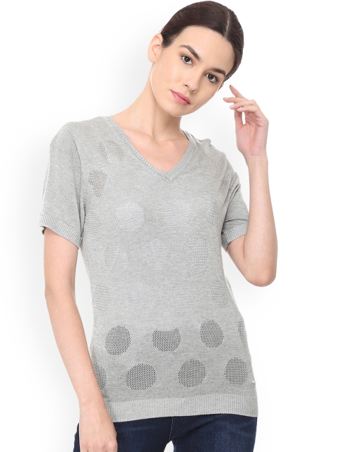 

Van Heusen Woman Grey Self Design Top