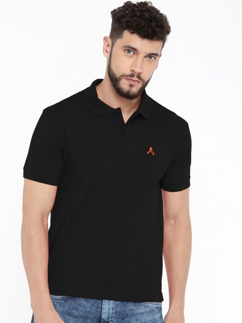 ACTIMAXX Men Black Solid Polo Collar T-shirt