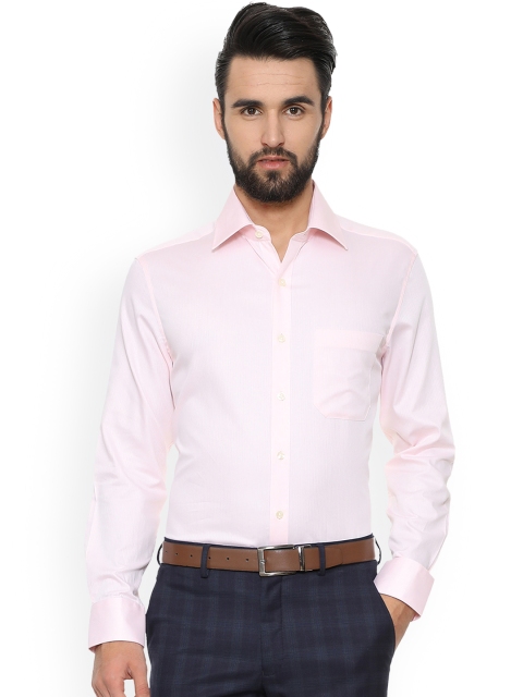 

Louis Philippe Men Pink Regular Fit Striped Formal Shirt