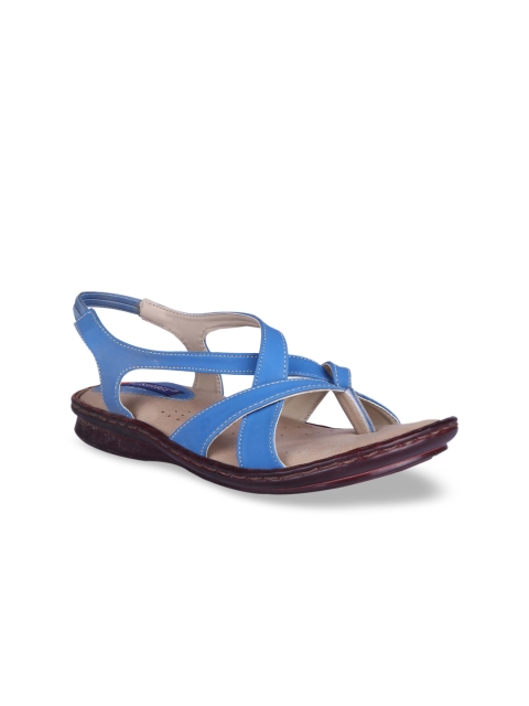 

MSC Women Blue Solid Open Toe Flats