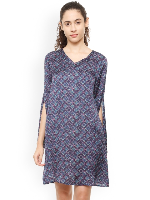 

Van Heusen Woman Purple Printed A-Line Dress