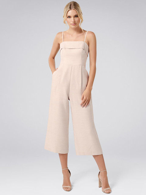 

Forever New Pink Solid Capri Jumpsuit