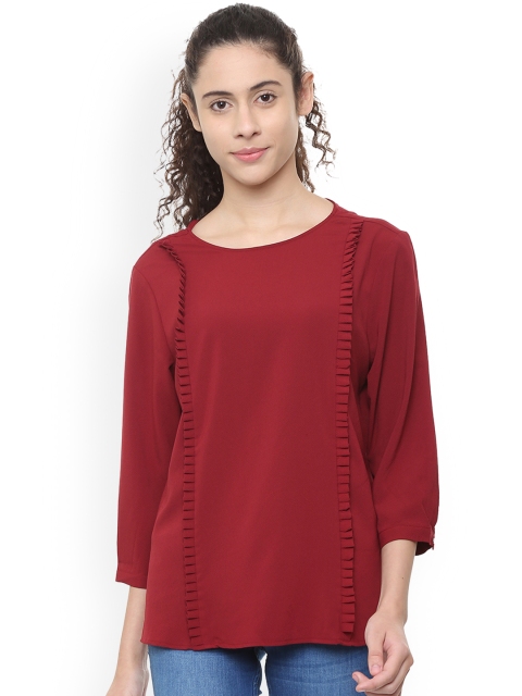 

Van Heusen Woman Maroon Solid Top