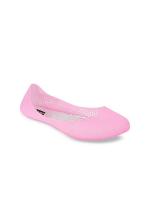

Shoetopia Women Pink Textured Ballerinas