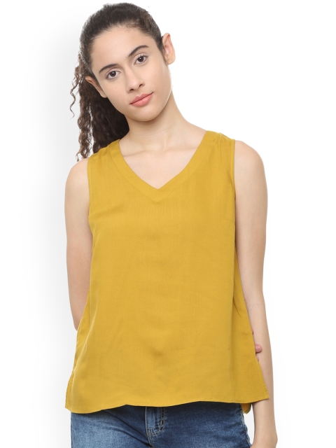 

Van Heusen Woman Yellow Solid Top
