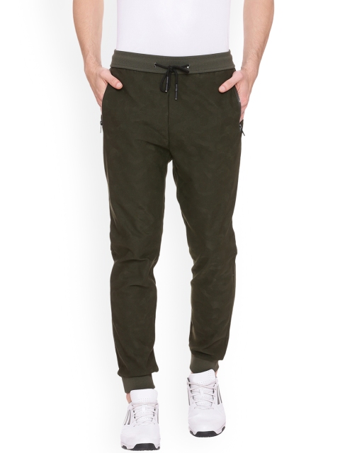 

Basics Men Olive Green Solid Slim-Fit Joggers