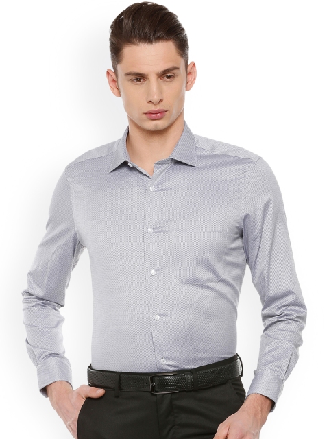 

Louis Philippe Men Grey Regular Fit Self Design Formal Shirt