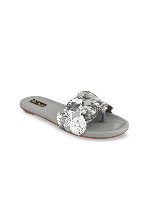 

Shoetopia Women Grey Solid Open Toe Flats