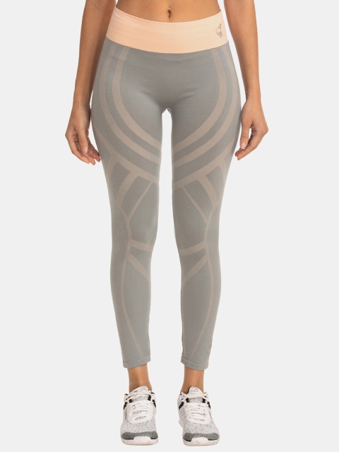 

Zelocity Women Green Self-Design Tights, Grey