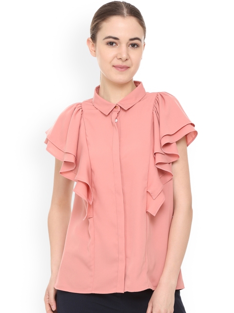 

Van Heusen Woman Pink Regular Fit Solid Casual Shirt
