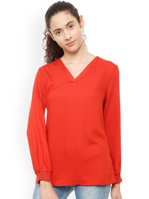 

Van Heusen Women Red Solid Top