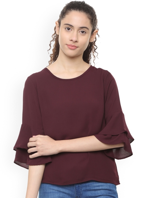 

Van Heusen Woman Women Maroon Solid Top