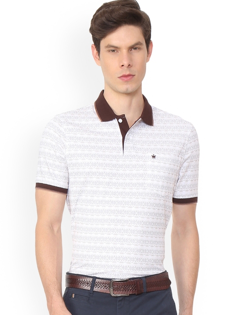 

Louis Philippe Men White Printed Polo Collar T-shirt