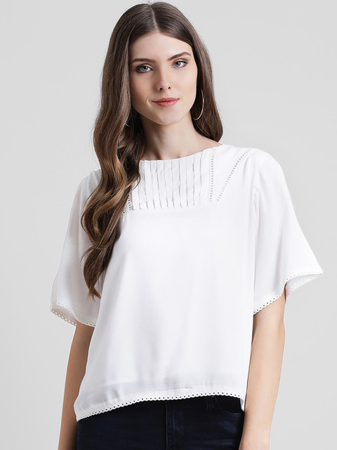 

Leo Sansini Women Off-White Solid Top