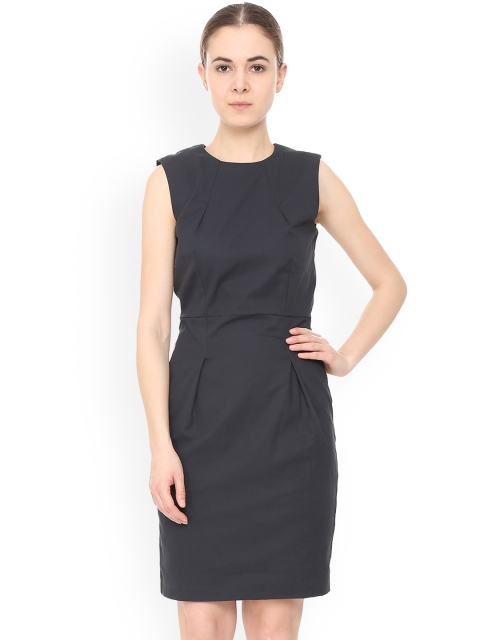

Van Heusen Woman Charcoal Grey Solid Formal Sheath Dress