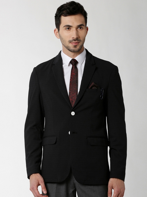 

Peter England Elite Men Black Solid Neo Slim-Fit Single-Breasted Blazer