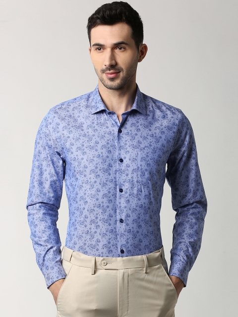 

Peter England Elite Men Blue Slim Fit Printed Formal Shirt