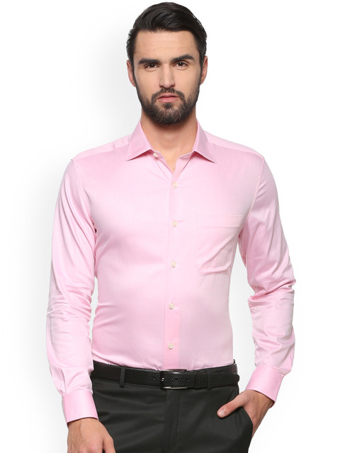 

Louis Philippe Men Pink Regular Fit Self Design Formal Shirt