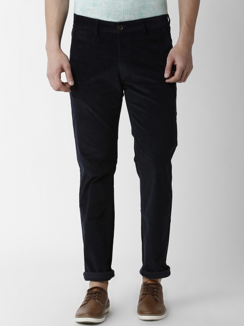 

Peter England Casuals Men Navy Blue Slim Fit Solid Regular Trousers