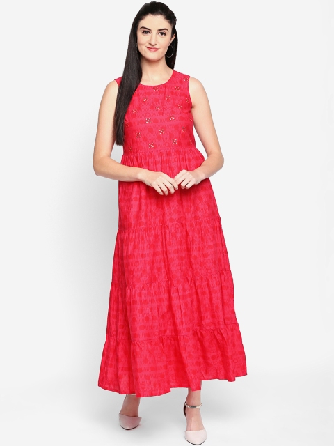 

AKKRITI BY PANTALOONS Women Red Printed Maxi Dress