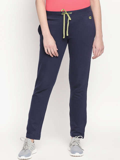 

Ajile by Pantaloons Women Navy Blue Solid Straight-Fit Track Pants