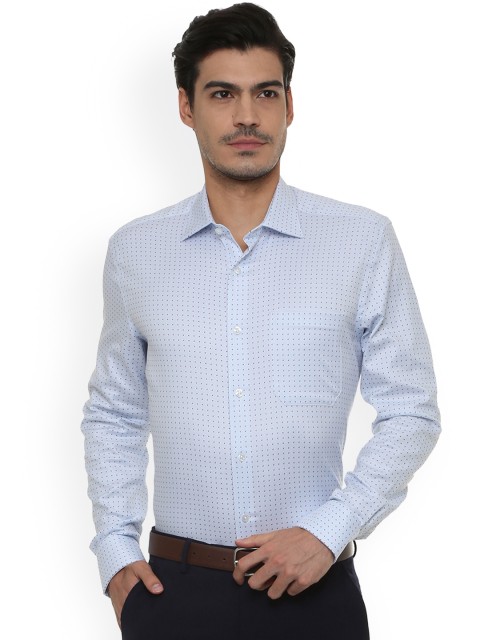 

Louis Philippe Men Blue Regular Fit Printed Formal Shirt