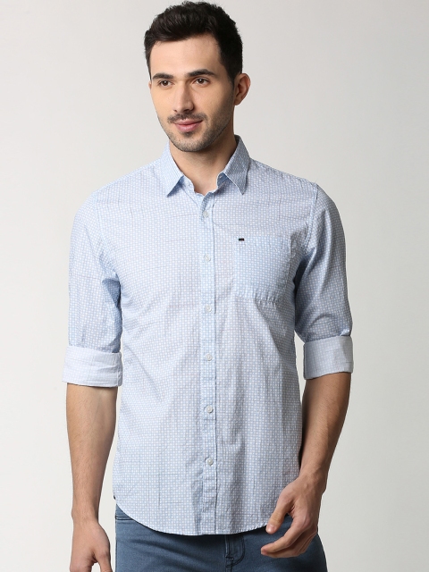 

Peter England Casuals Men Blue & Off-White Slim Fit Printed Casual Shirt
