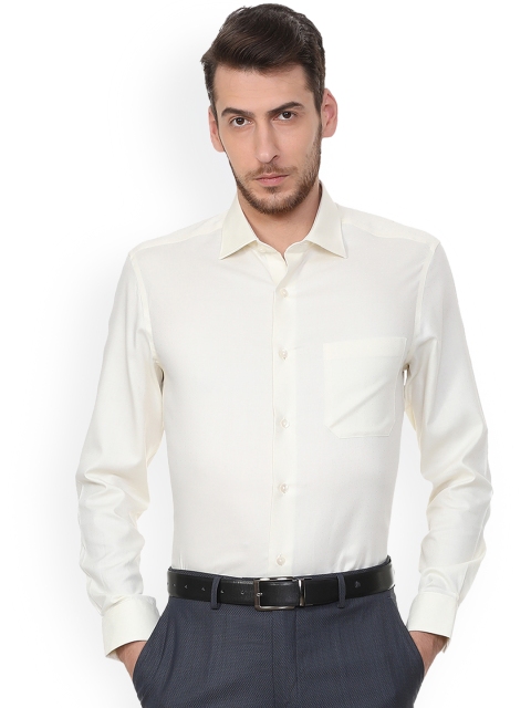 

Louis Philippe Men Cream-Coloured Regular Fit Printed Formal Shirt