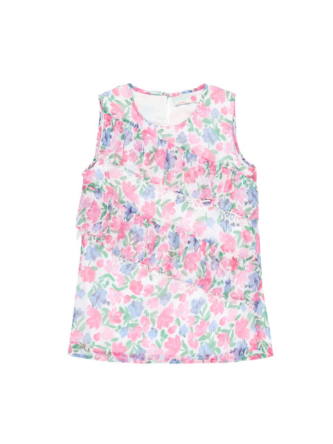 

Pantaloons Junior Girls White Printed Pure Cotton Top