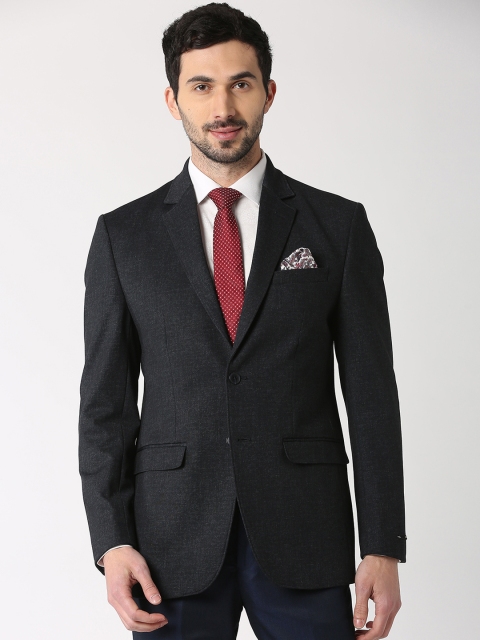 

Peter England Elite Men Black Solid Regular-Fit Single-Breasted Blazer