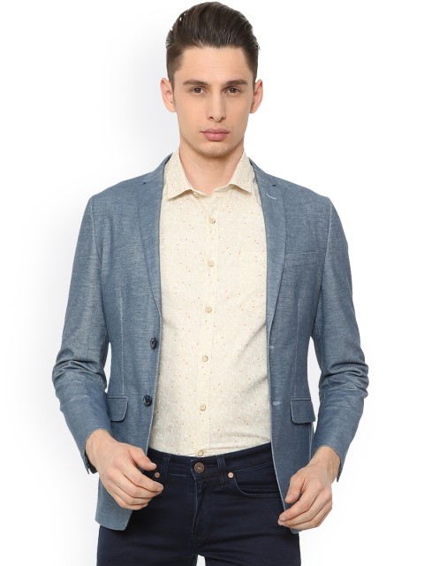 

Louis Philippe Men Blue Solid Slim-Fit Single-Breasted Blazer