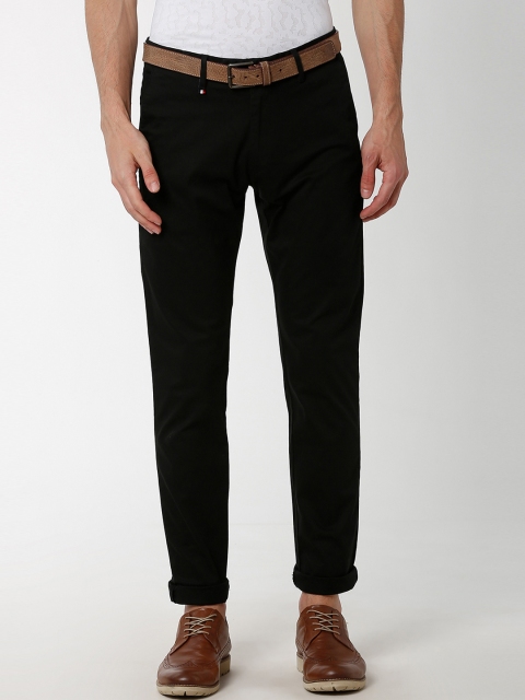 

Peter England Casuals Men Black Slim Fit Solid Regular Trousers