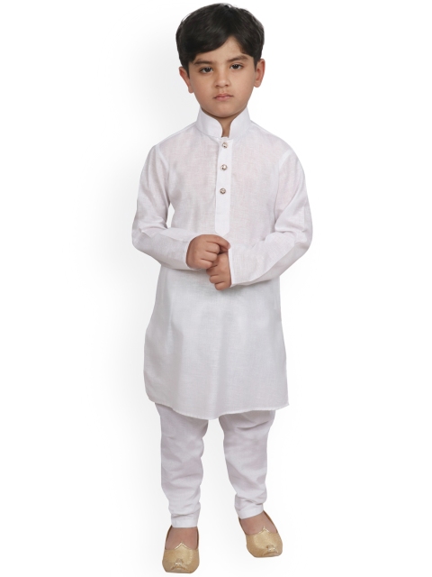 

SG YUVRAJ Boys White Solid Kurta with Pyjamas