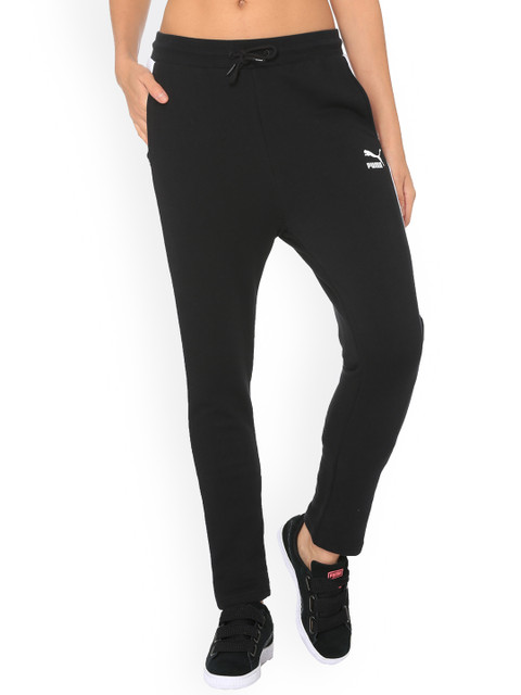 

Puma Women Black Solid Straight-Fit Classics T7 Track Pants