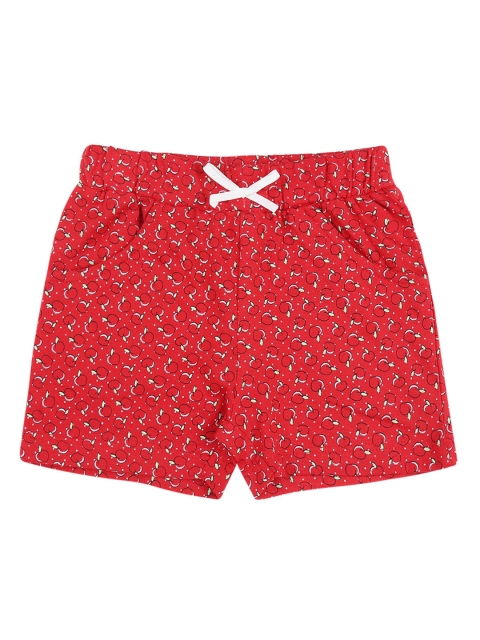

Pantaloons Baby Girls Red Printed Regular Fit Regular Shorts