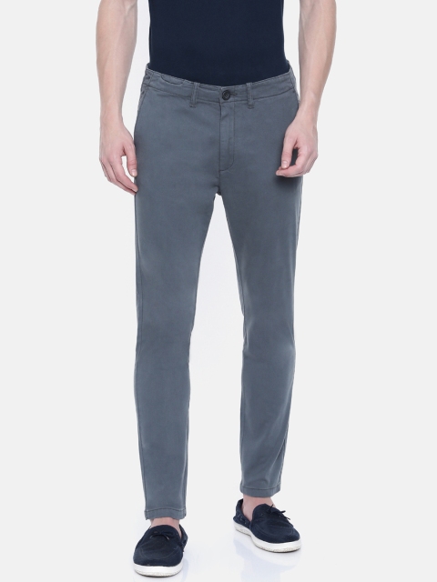

Breakbounce Men Grey Slim Fit Solid Regular Trousers