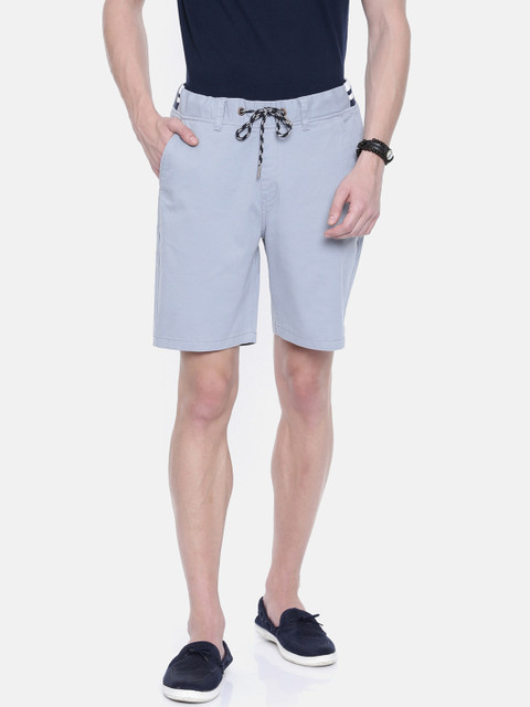 

Breakbounce Men Blue Solid Slim Fit Regular Shorts
