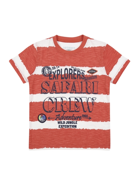 

Pantaloons Junior Boys Orange Printed Round Neck T-shirt