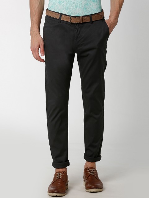 

Peter England Casuals Men Charcoal Slim Fit Solid Regular Trousers