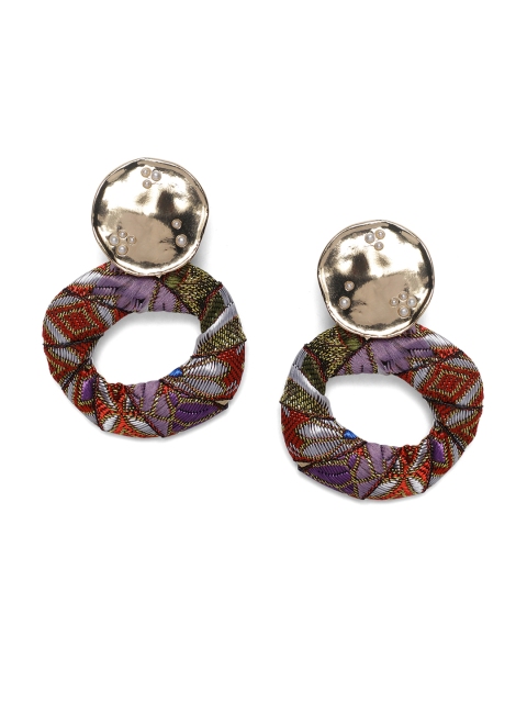 

Kazo Multicoloured Geometric Handcrafted Drop Earrings, Multi