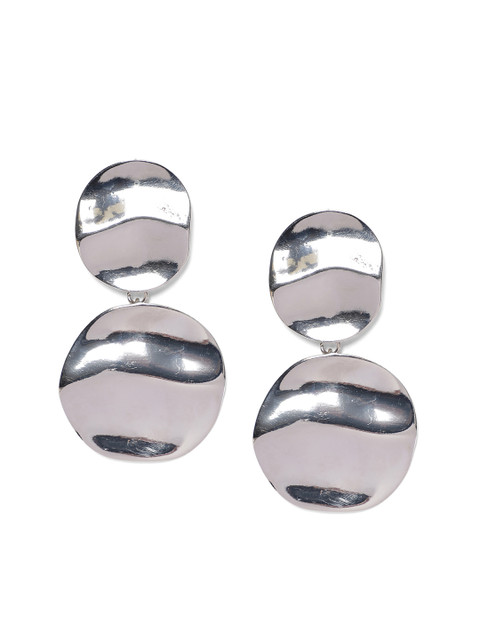 

Kazo Silver-Toned Circular Drop Earrings
