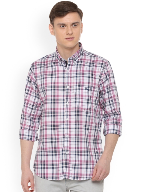 

Van Heusen Sport Men Pink & White Slim Fit Checked Casual Shirt