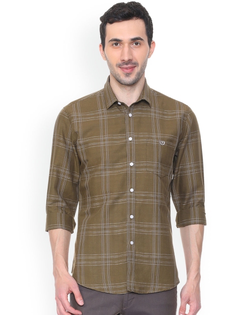 

Van Heusen Sport Men Olive Green Slim Fit Checked Casual Shirt