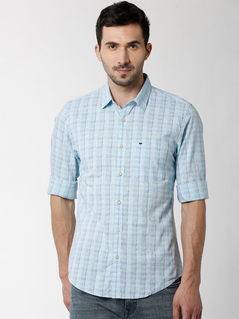 

Peter England Casuals Men Blue Slim Fit Checked Casual Shirt