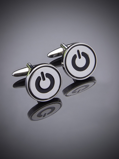 

shaze White Silver plated Round Cufflinks